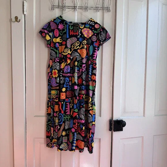 Nooworks Frida Dress in Party Mix size Medium GENTLY USED/LIKE NEW - Picture 2 of 5